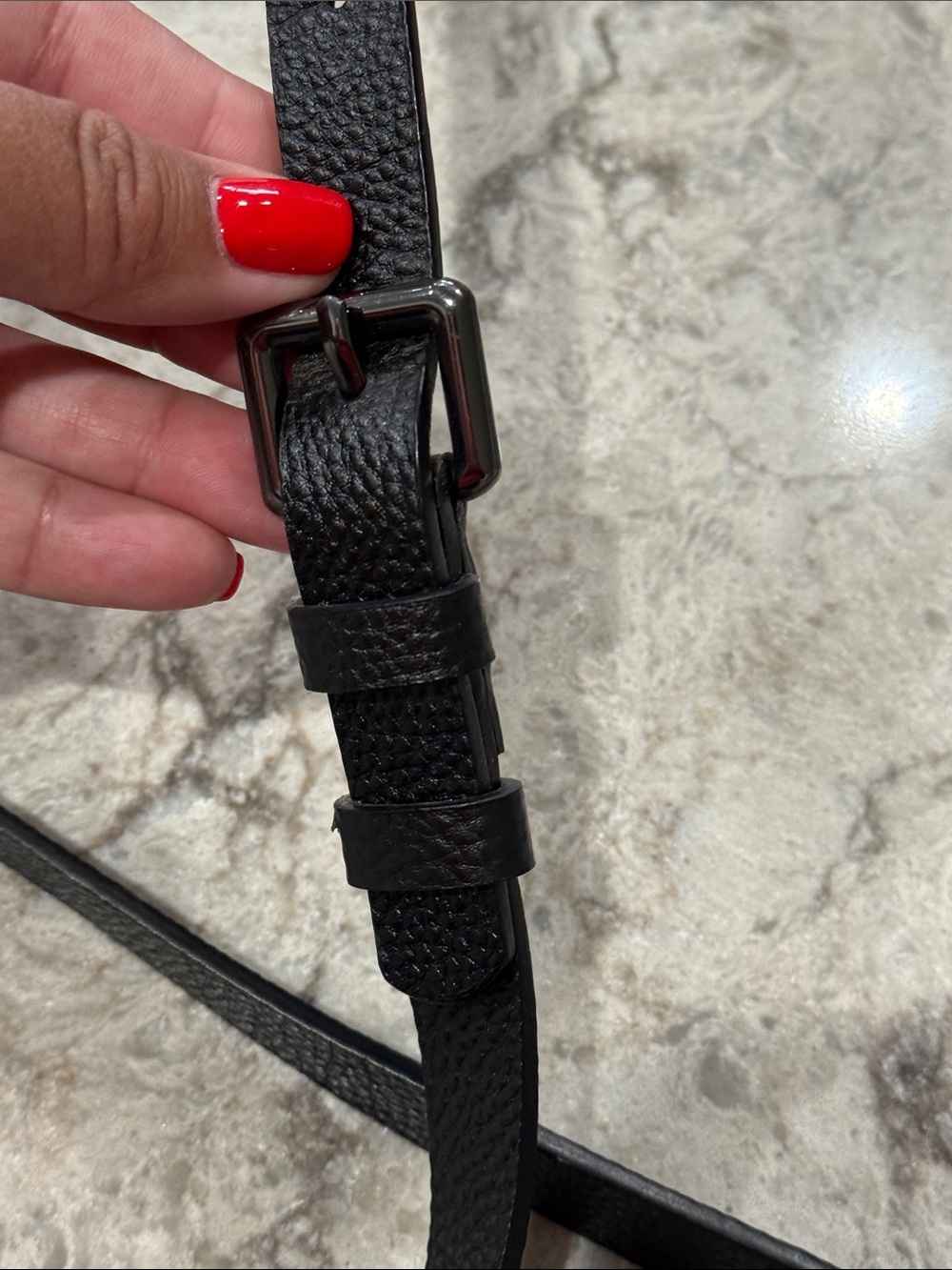 Bandolier Black Leather Crossbody Phone Case with Strap - Picture 9 of 11